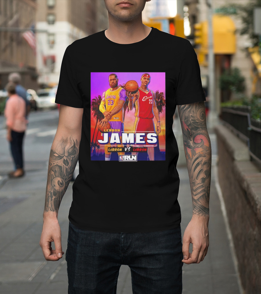 LeBron James Lakers Vs Cleveland The Run NBA Matchup T-Shirt