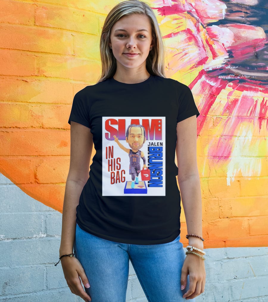 Slam Jalen Brunson New York Knicks In His Bag Big Bobblehead T-Shirt