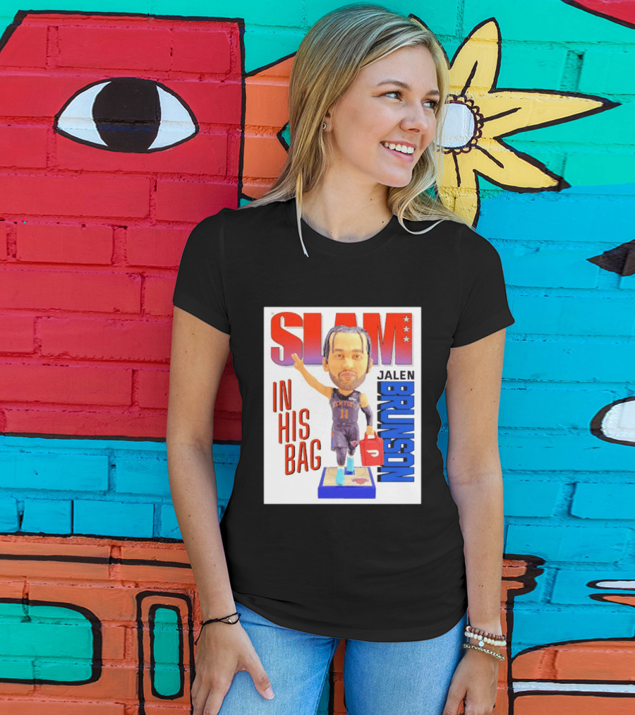 Slam Jalen Brunson New York Knicks In His Bag Big Bobblehead T-Shirt