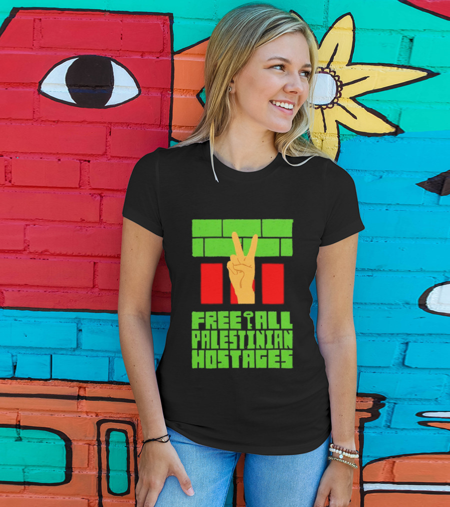 Celebrate Freedom Free All Palestinian Hostages Victory Hand T-Shirt