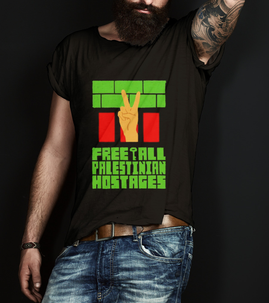 Celebrate Freedom Free All Palestinian Hostages Victory Hand T-Shirt