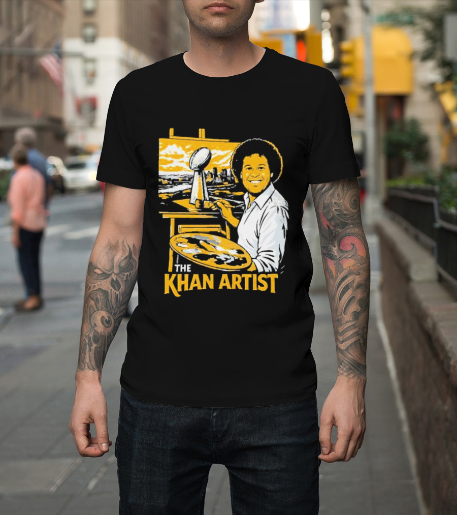 The Khan Artist Pittsburgh Draft Football Trophy Painter T-Shirt