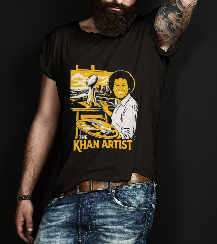 The Khan Artist Pittsburgh Draft Football Trophy Painter T-Shirt