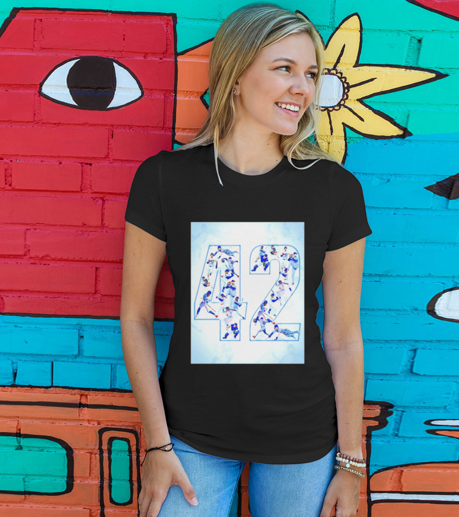 Jackie Robinson Day Brooklyn Dodgers MLB Number 42 Player Team T-Shirt