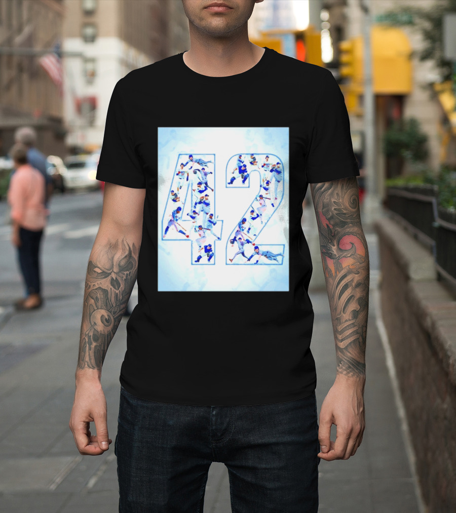 Jackie Robinson Day Brooklyn Dodgers MLB Number 42 Player Team T-Shirt