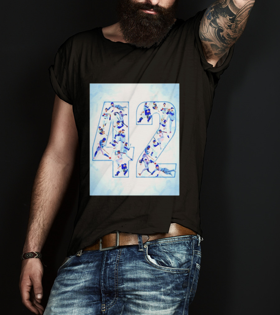 Jackie Robinson Day Brooklyn Dodgers MLB Number 42 Player Team T-Shirt