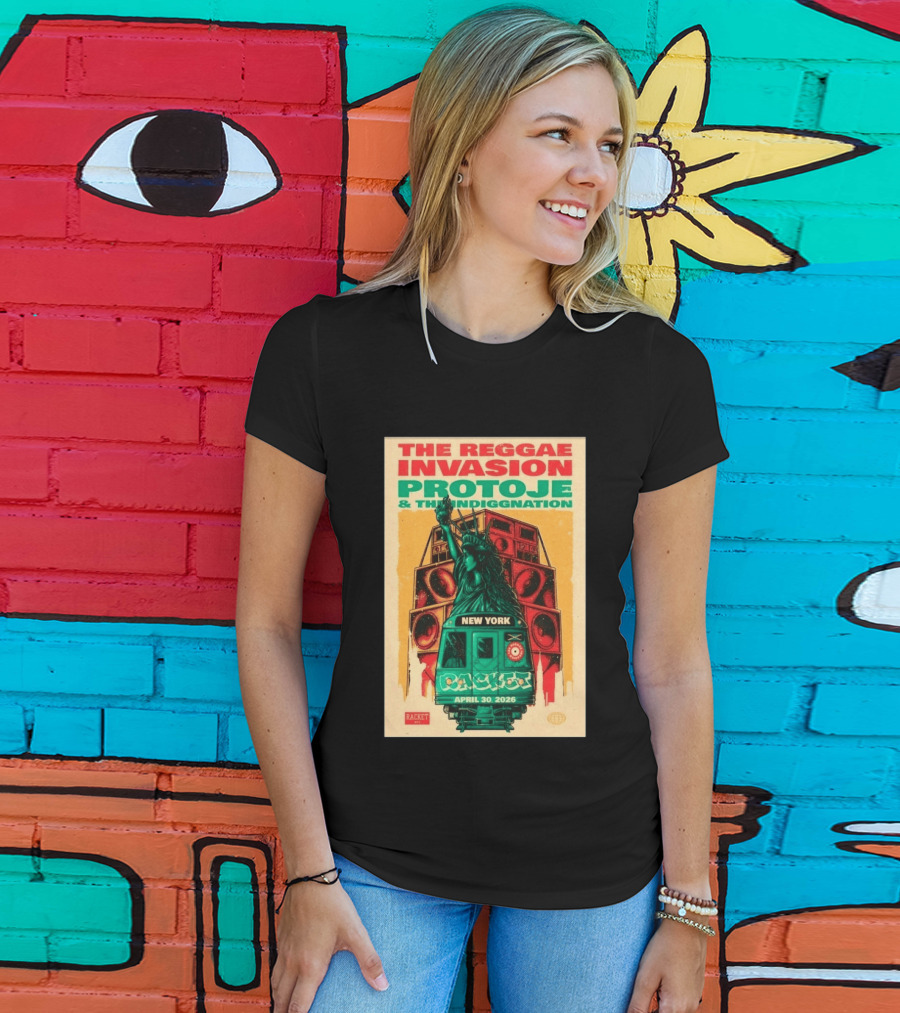 The Reggae Invasion Protoje Indiggnation New York April 30 2026 T-Shirt