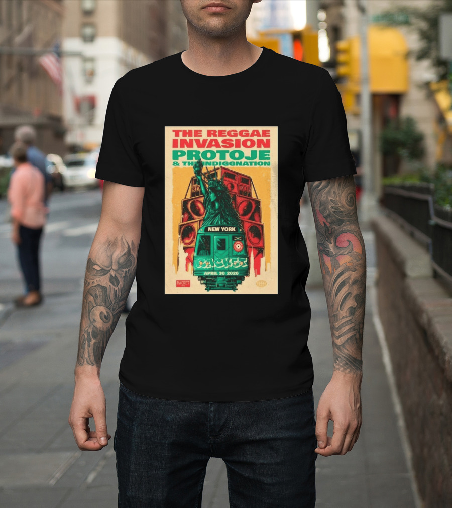 The Reggae Invasion Protoje Indiggnation New York April 30 2026 T-Shirt
