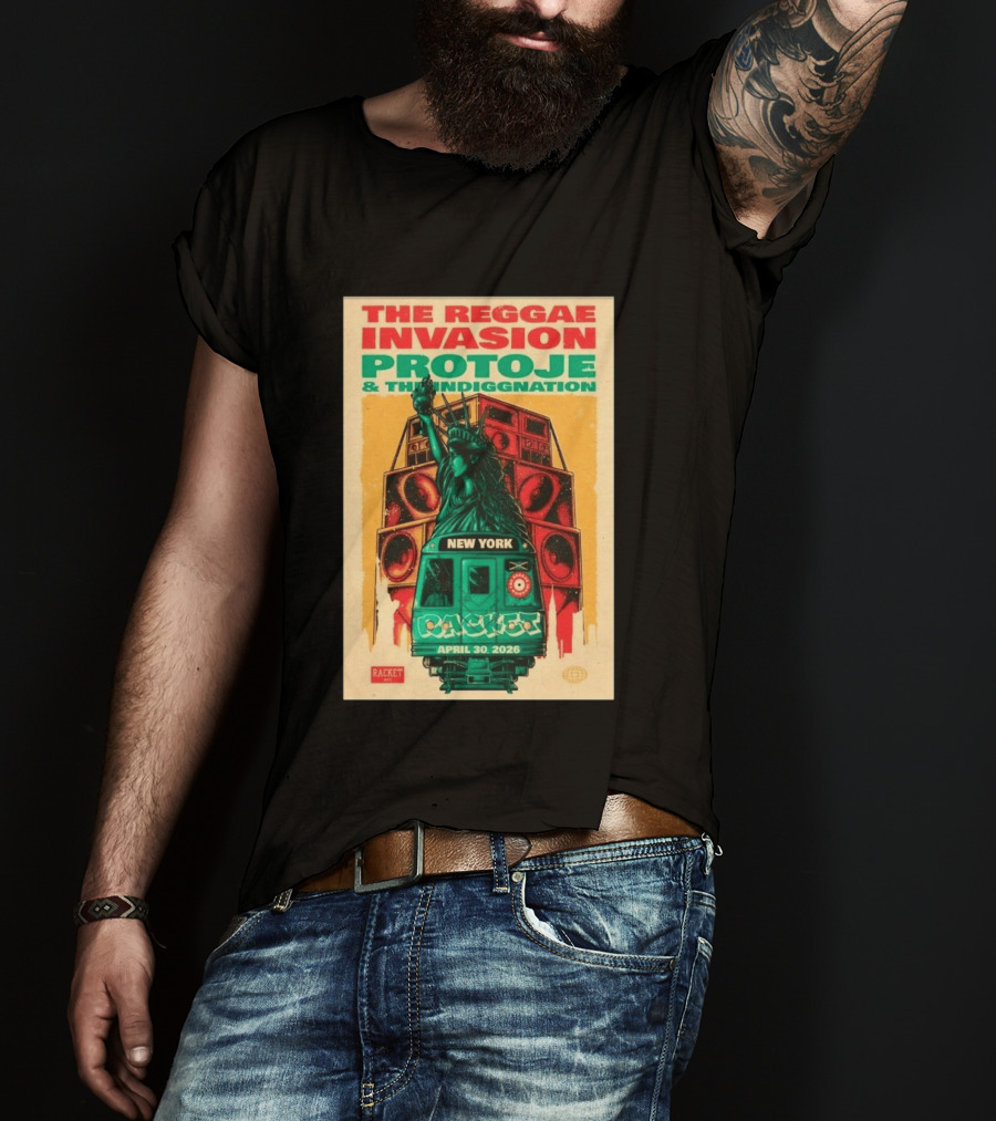 The Reggae Invasion Protoje Indiggnation New York April 30 2026 T-Shirt