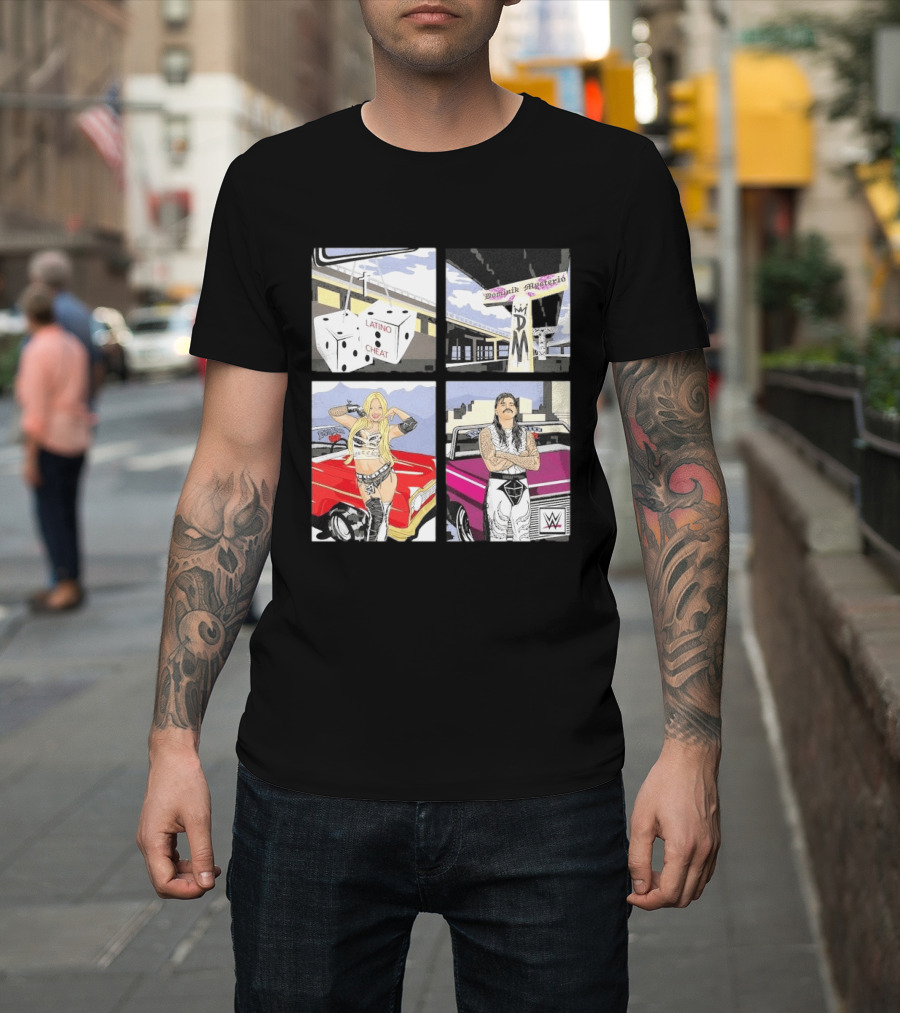 Ripple Junction Dominik Mysterio Liv Morgan 00s RPG WWE Latino Cheat Dice T-Shirt