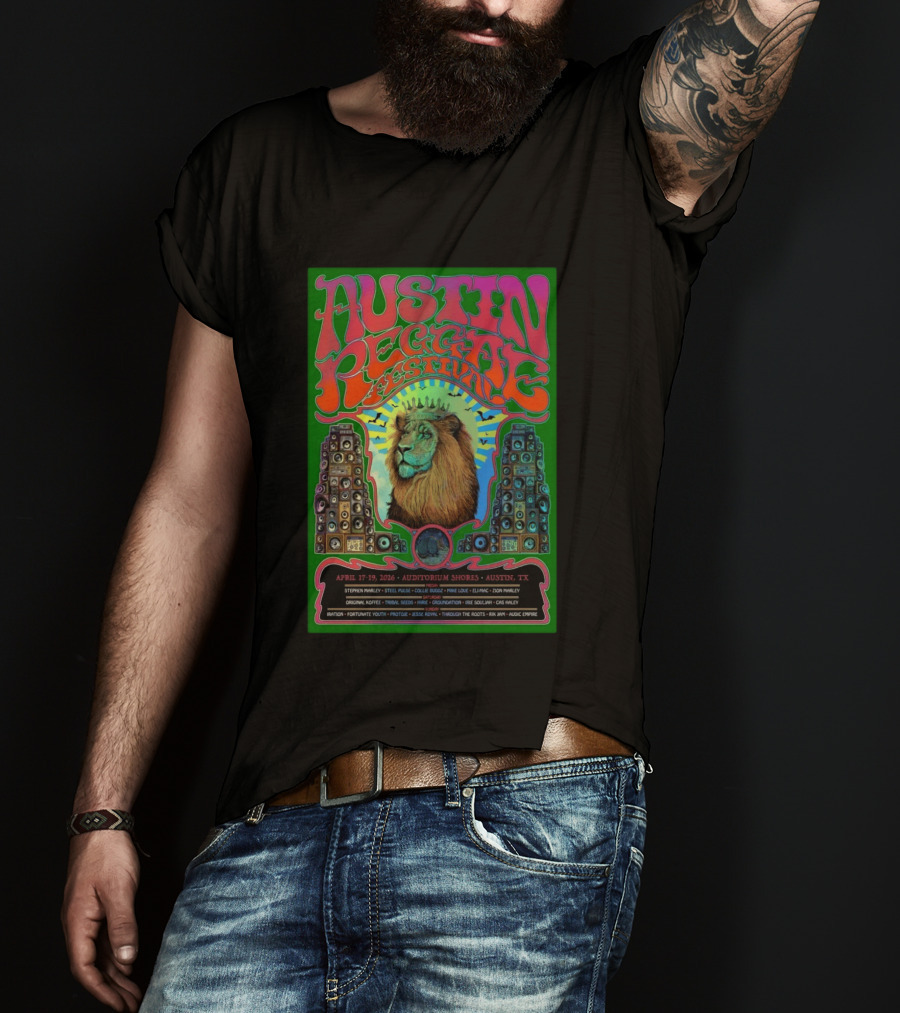 Austin Reggae Festival 2026 Auditorium Shores Stephen Marley Ziggy Marley Iration Jesse Royal Fortunate Youth T-Shirt