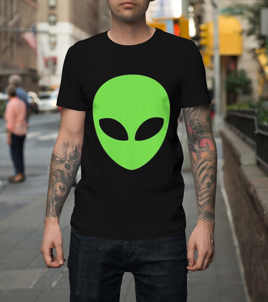 Balenciaga 2020 Alien Green Face Black Eyes T-Shirt