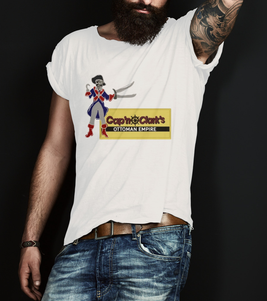 Cap'n Clark's Ottoman Empire Pirate With Crossed Swords T-Shirt