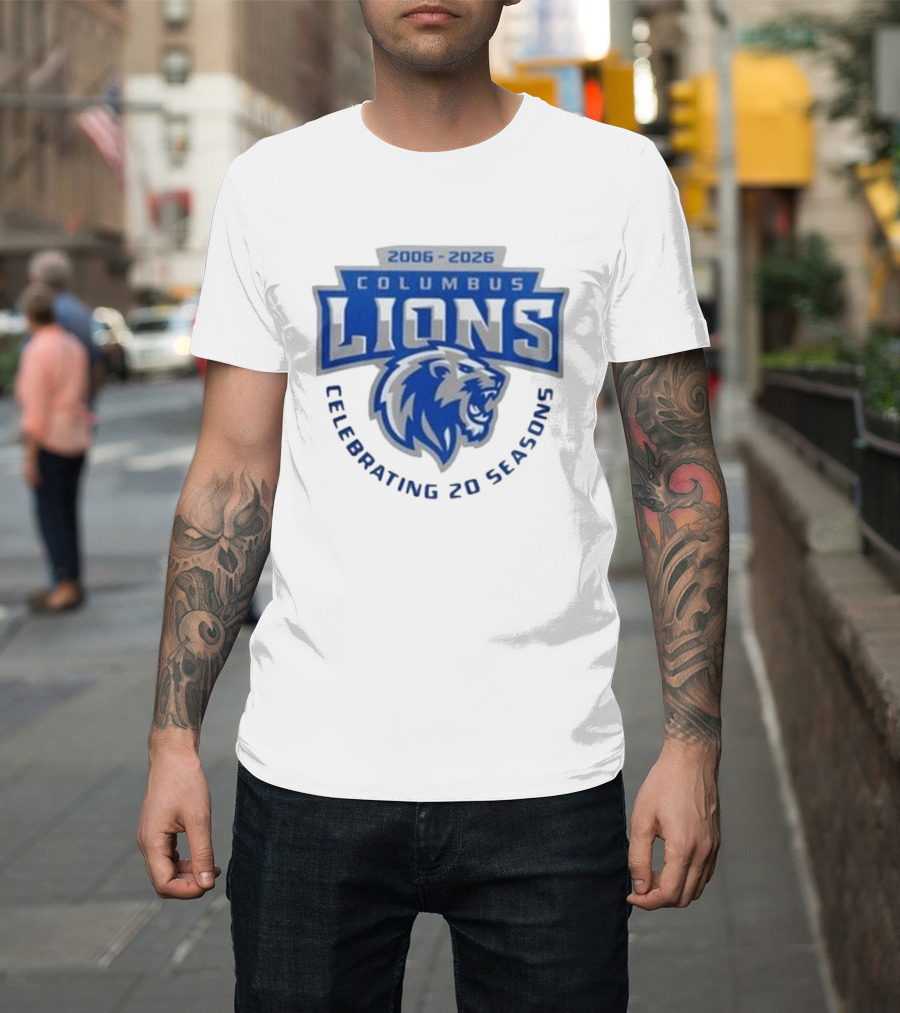 Columbus Lions Celebrating 20 Seasons 2006 2026 T-Shirt