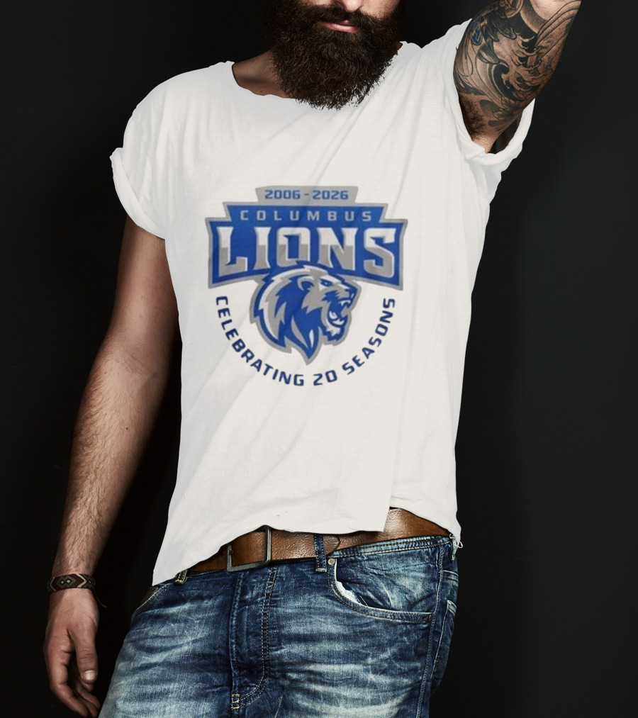 Columbus Lions Celebrating 20 Seasons 2006 2026 T-Shirt