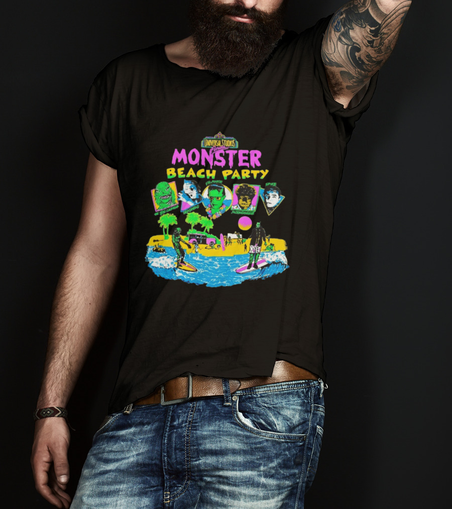 Universal Studios Florida Monster Beach Party The Big Lagoona Deadhead Frankie Retro Style Fun T-Shirt