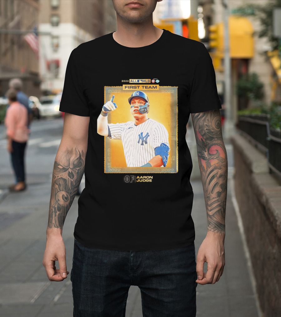 Aaron Judge 2022 All MLB First Team Yankees Player Recognition T-Shirt