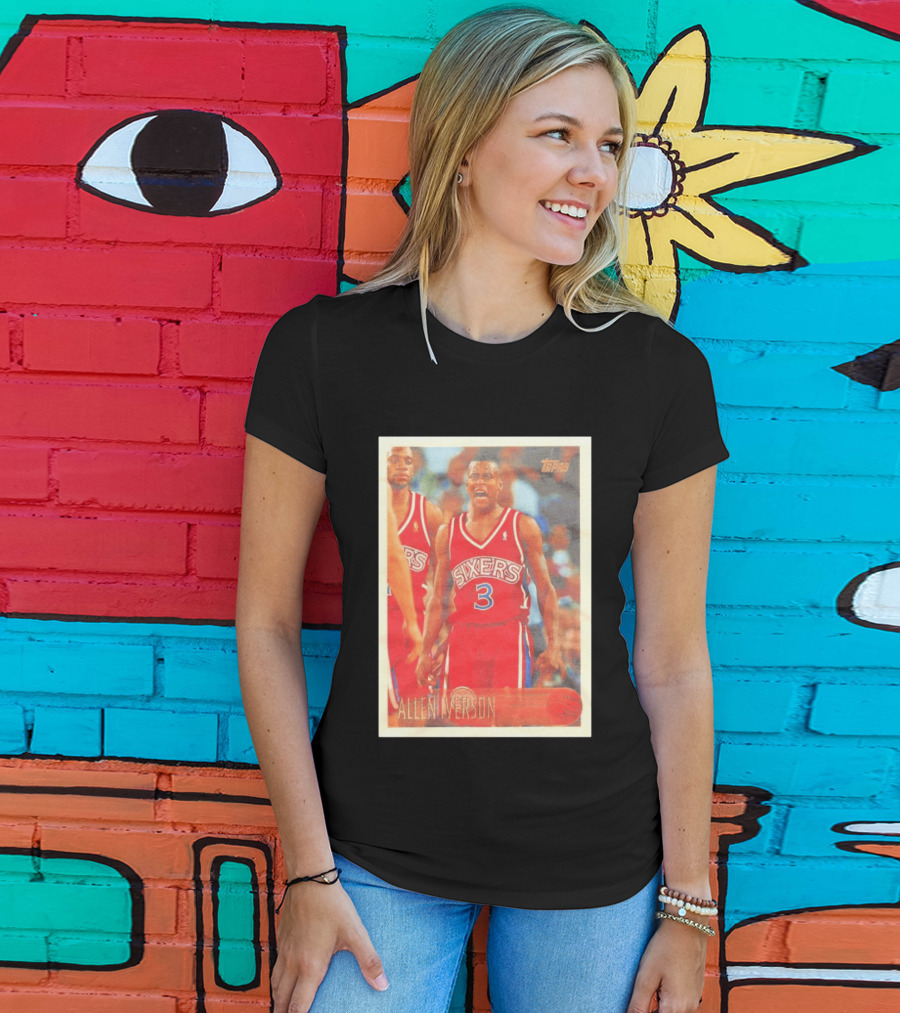 Allen Iverson Topps Philadelphia 76ers NBA Card T-Shirt