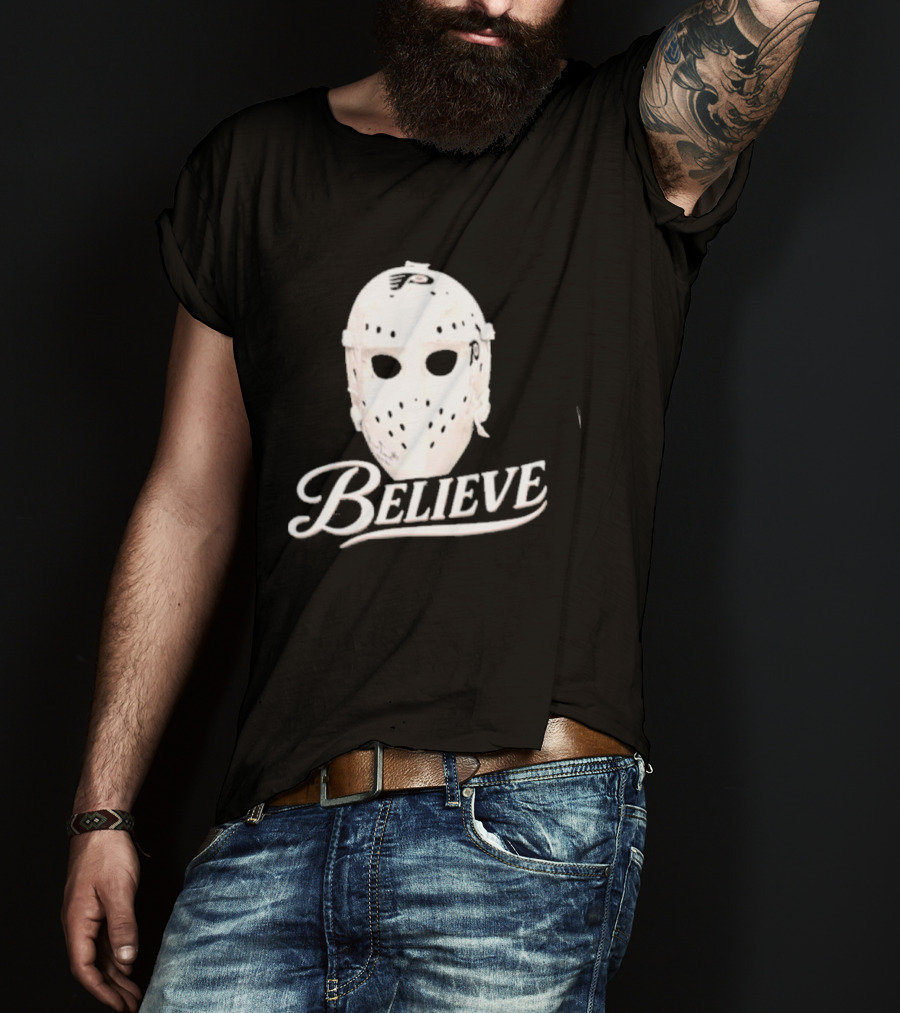 Believe Classic Hockey Mask Philadelphia Flyers T-Shirt