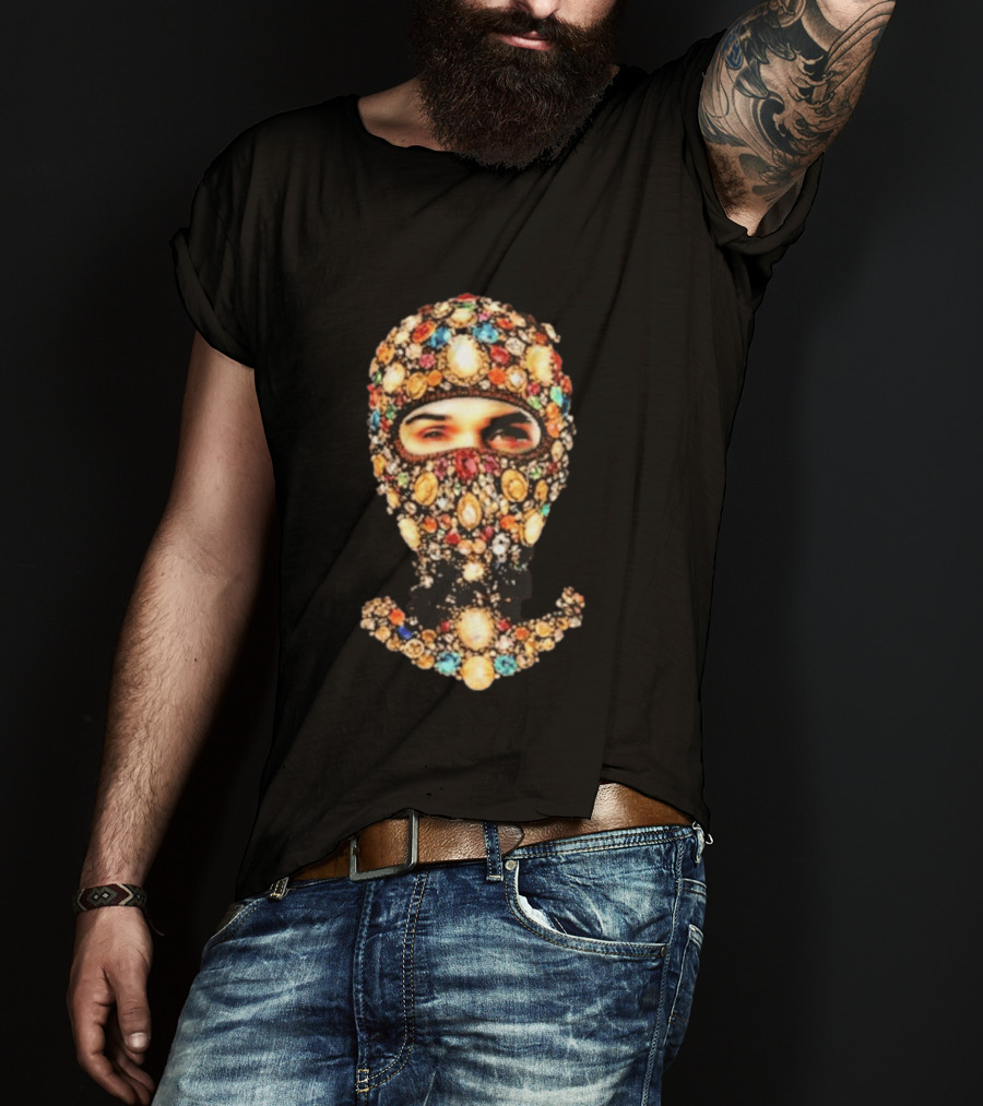 Chris Brown Obvious Gems Jewel Encrusted Balaclava T-Shirt