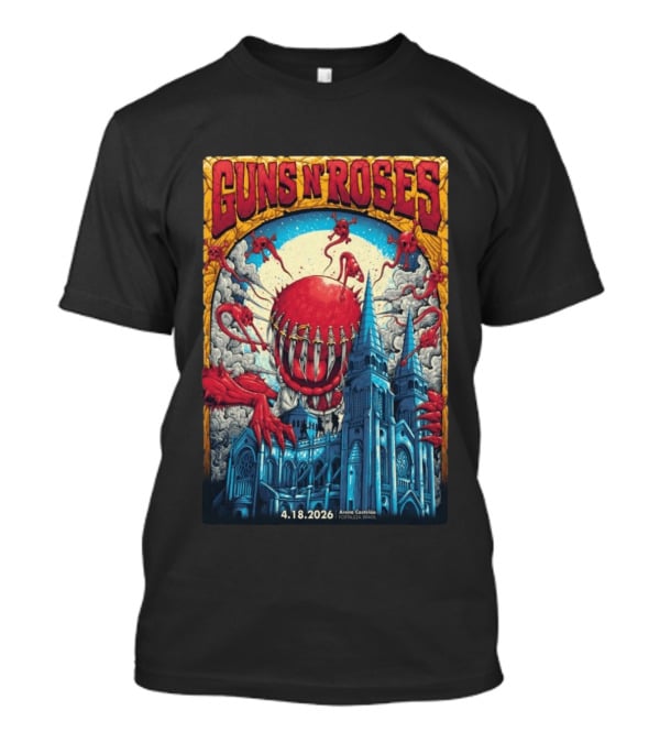 Guns N' Roses 4 18 2026 Fortaleza Brazil Arena Castelão Event Venom Cathedral T-Shirt