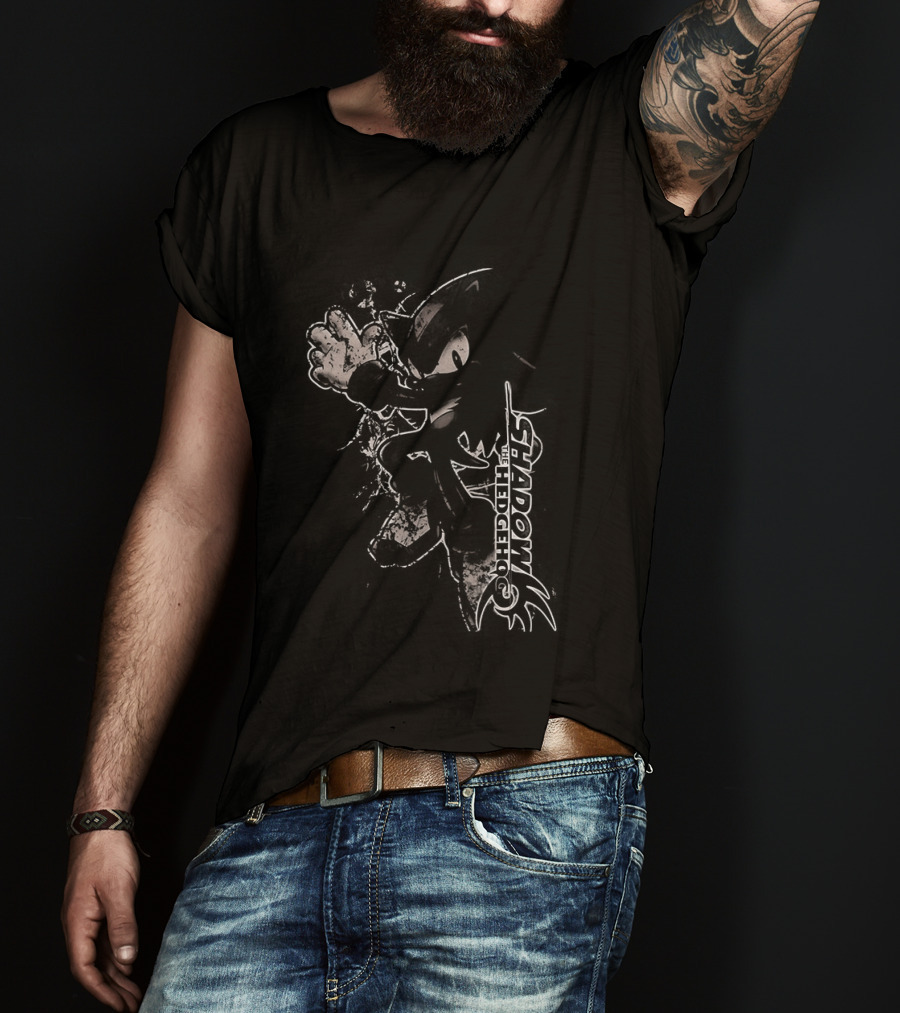 Shadow The Hedgehog Sega Character Pose Action T-Shirt