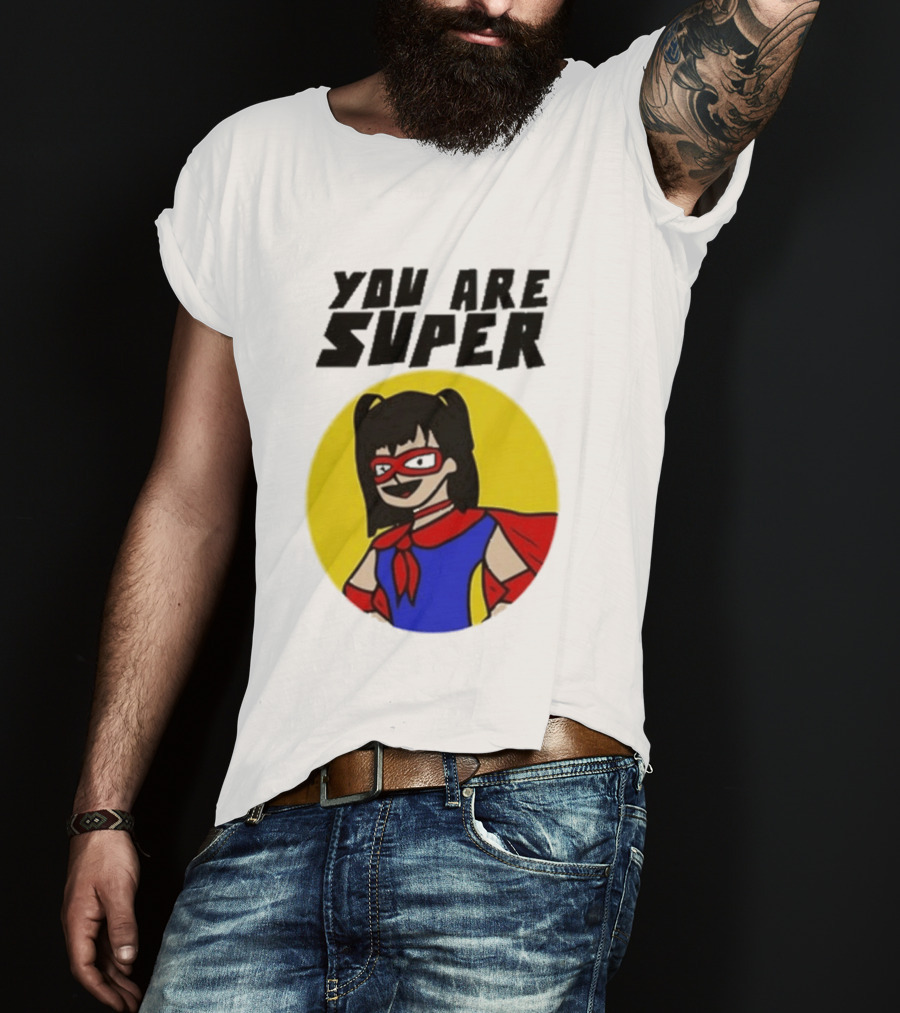 You Are Super Hero Girl With Red Cape And Mask T-Shirt