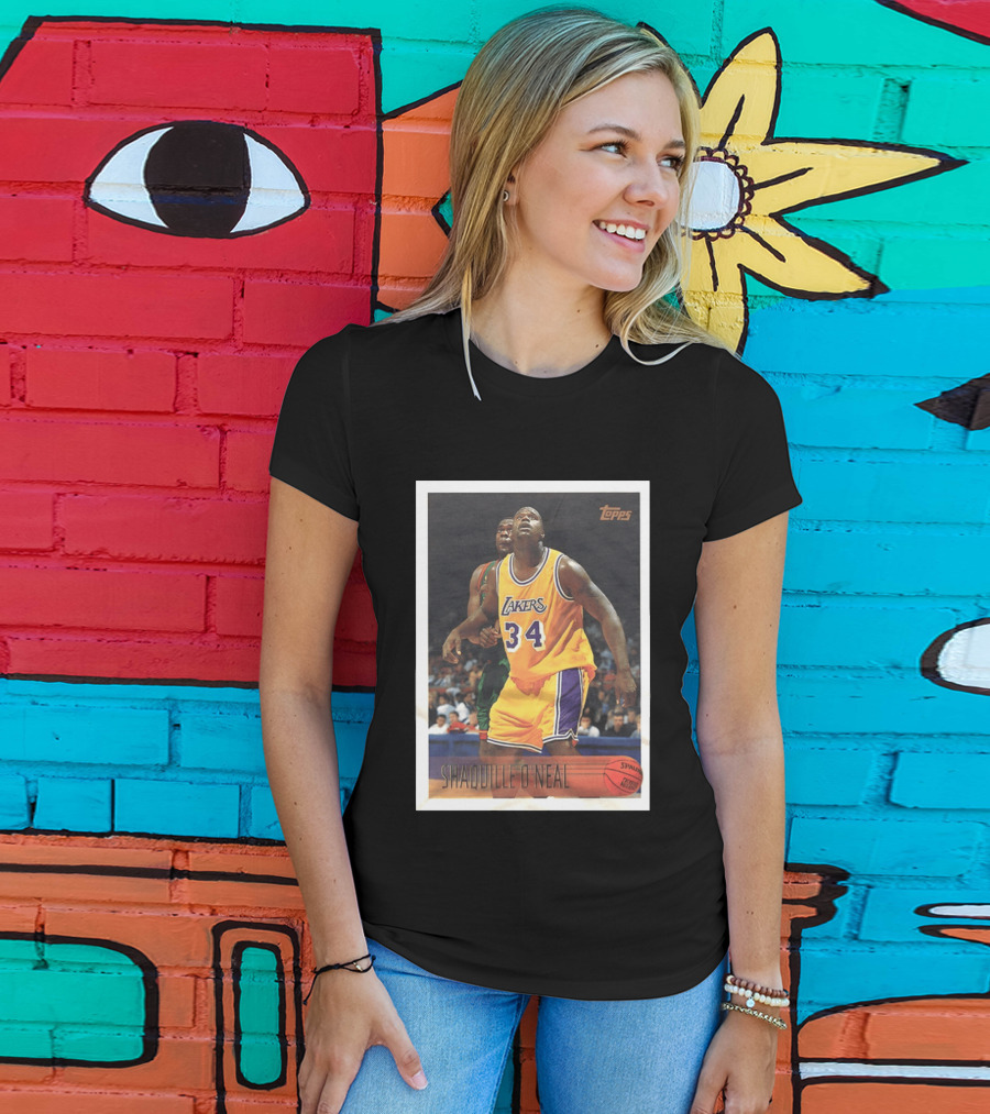 SHaQuille O'Neal Topps Lakers NBA Basketball Trading Card T-Shirt