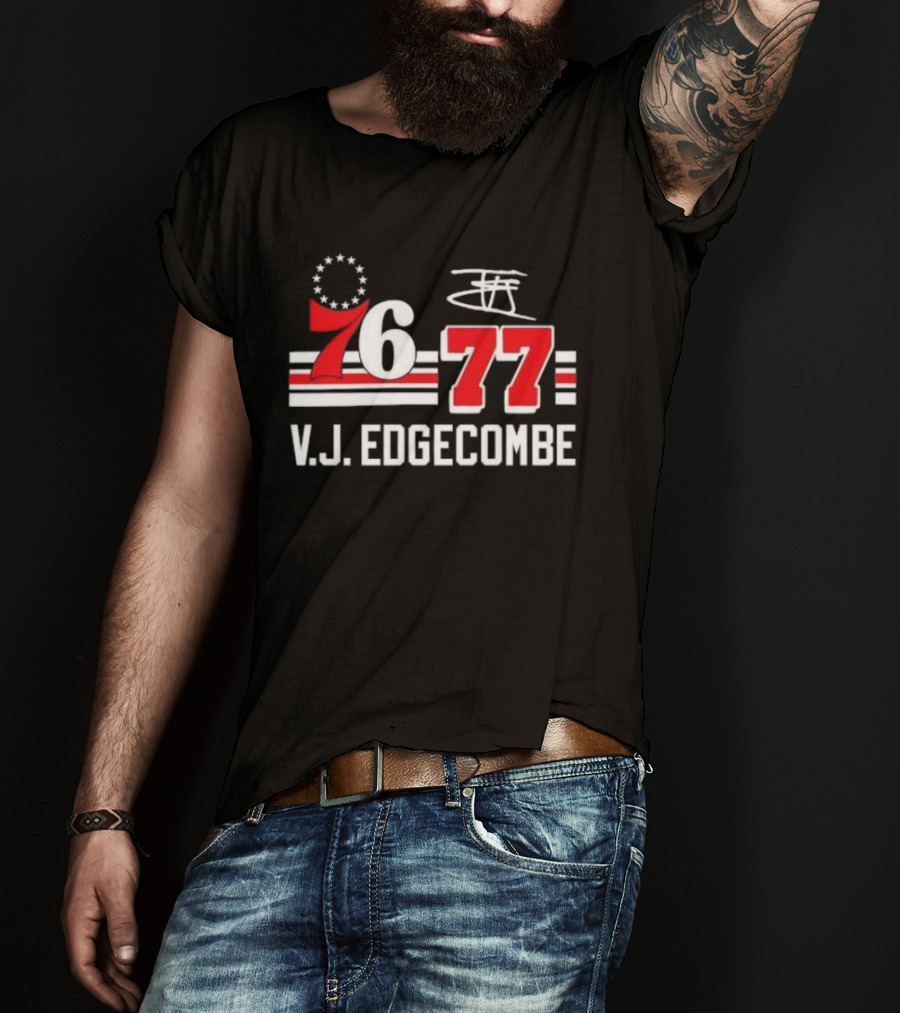 Philadelphia 76ers VJ Edgecombe 76 77 NBA Number T-Shirt