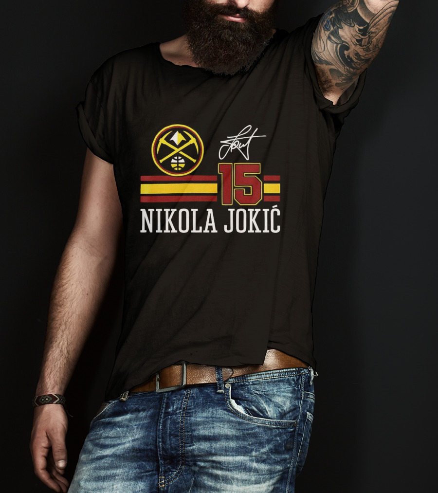 Nikola Jokić 15 Denver Nuggets NBA Signature T-Shirt