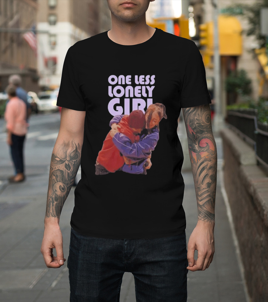 One Less Lonely Girl Billie Eilish Justin Bieber Hug T-Shirt