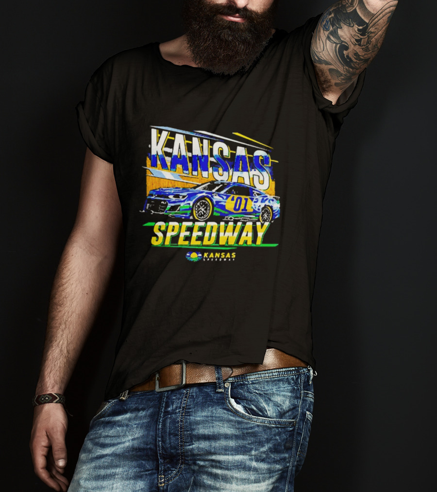 Kansas Speedway 01 Car Racing Wheatfield NASCAR T-Shirt