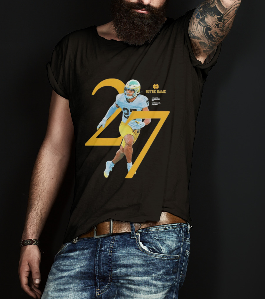 Kyngstonn Viliamu Asa 27 Notre Dame Fighting Irish Football Player T-Shirt