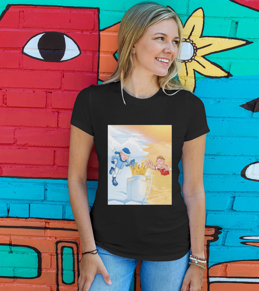 Manchester City Versus Arsenal April 2026 Premier League Title Showdown Cartoon T-Shirt