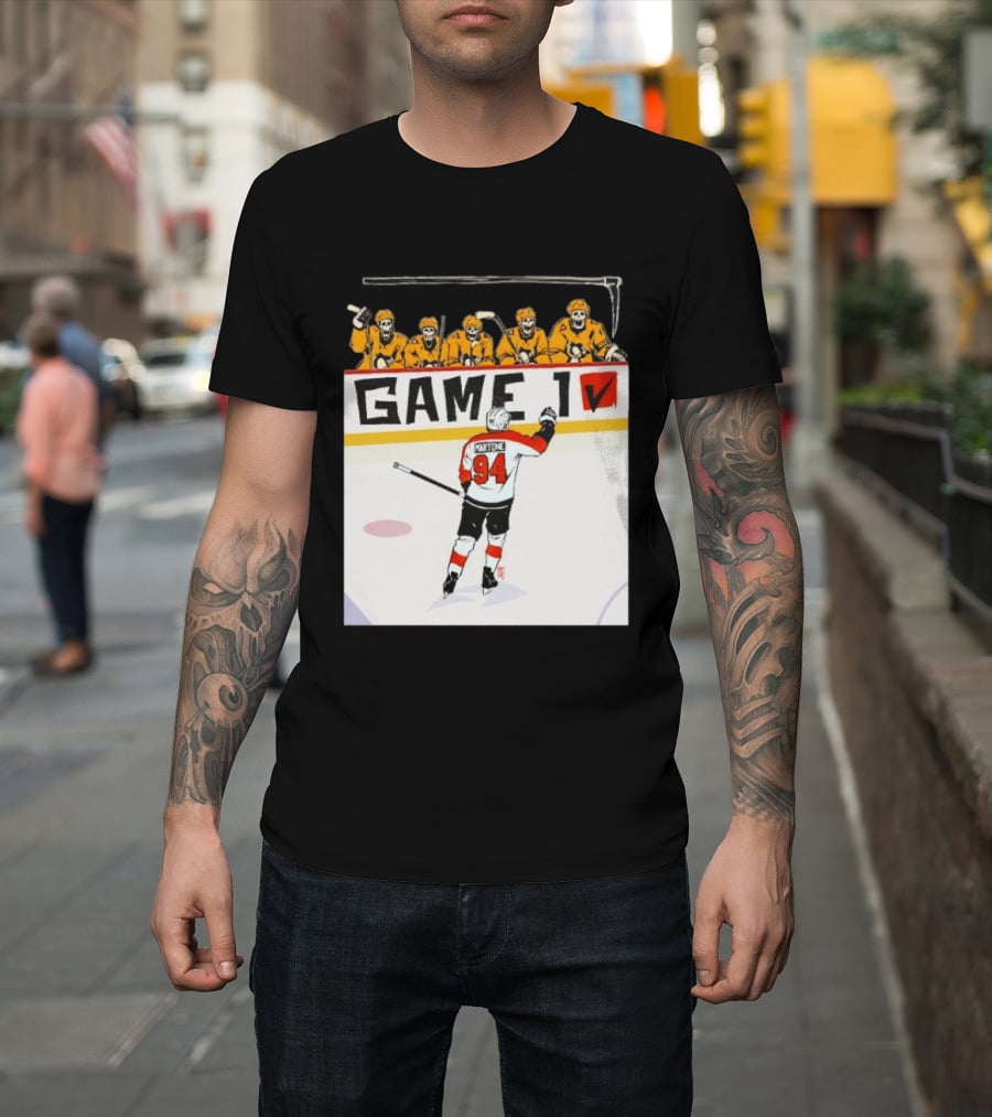 Philadelphia Flyers Porter Martone Celebrates Game 1 Win Over Pittsburgh Penguins T-Shirt