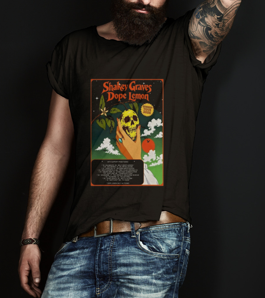 Shakey Graves Dope Lemon Summer Tour 2026 With Texino Support T-Shirt