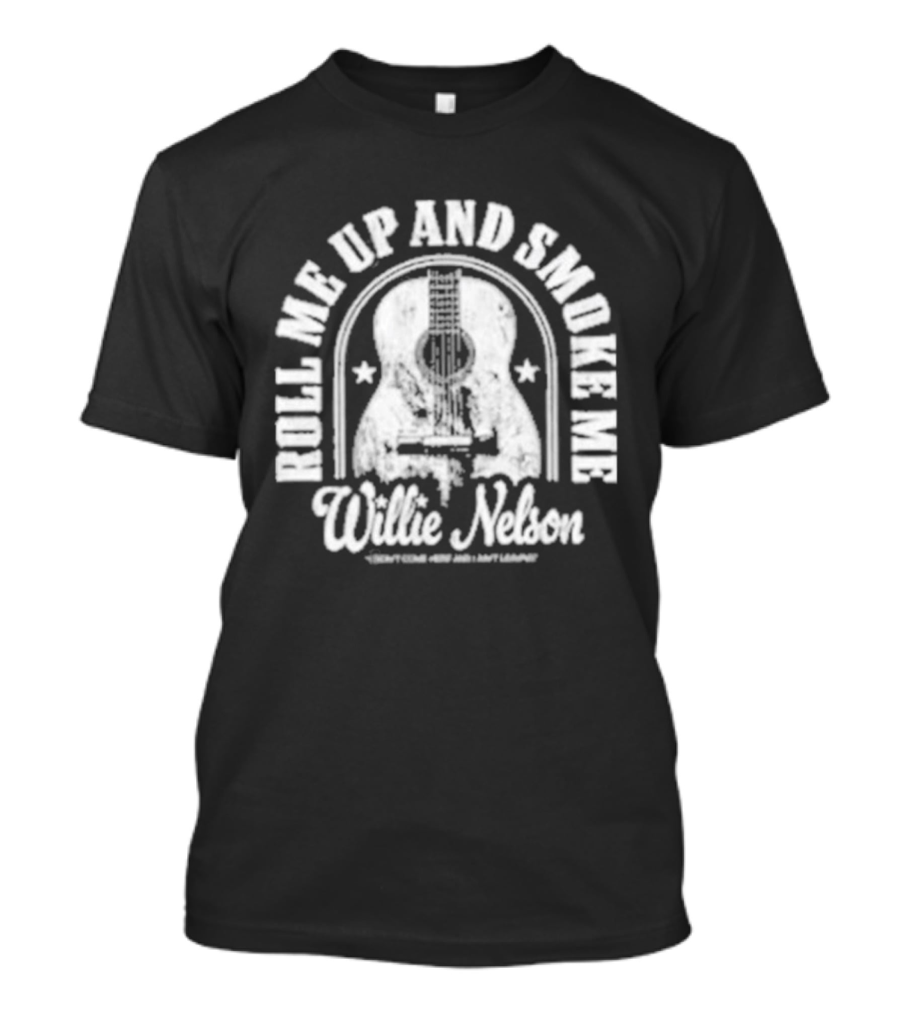 Roll Me Up And Smoke Me Willie Nelson Guitar T-Shirt