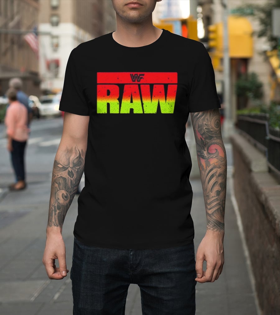 WWF RAW Vintage Style Classic Logo Retro Wrestling T-Shirt