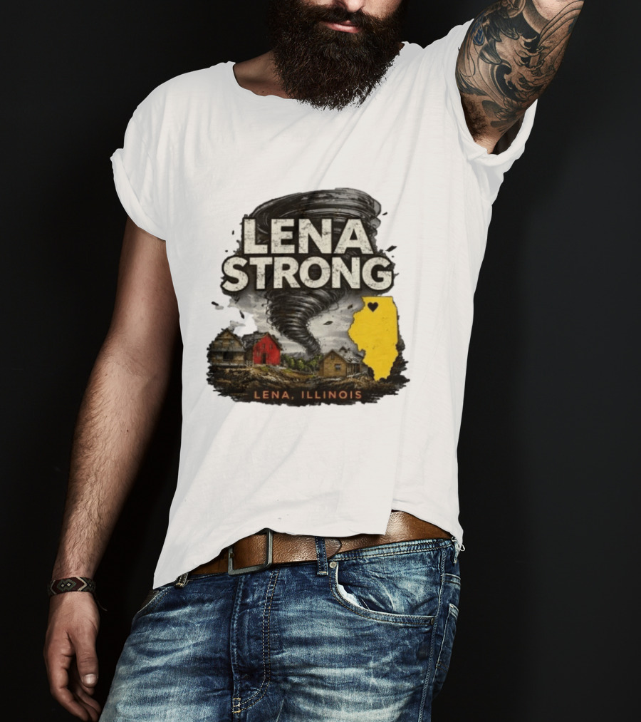 Lena Strong Illinois Tornado Heart Support T-Shirt