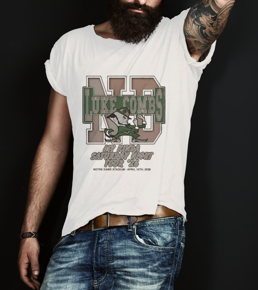 Luke Combs Notre Dame ND My Kinda Saturday Night Tour '26 T-Shirt