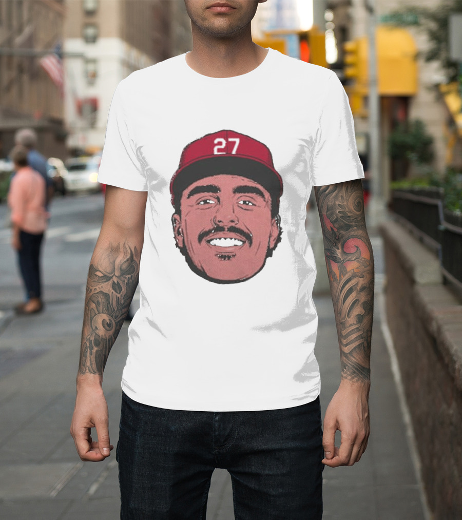 Sal Stewart Cincinnati 27 Big Face Caricature T-Shirt