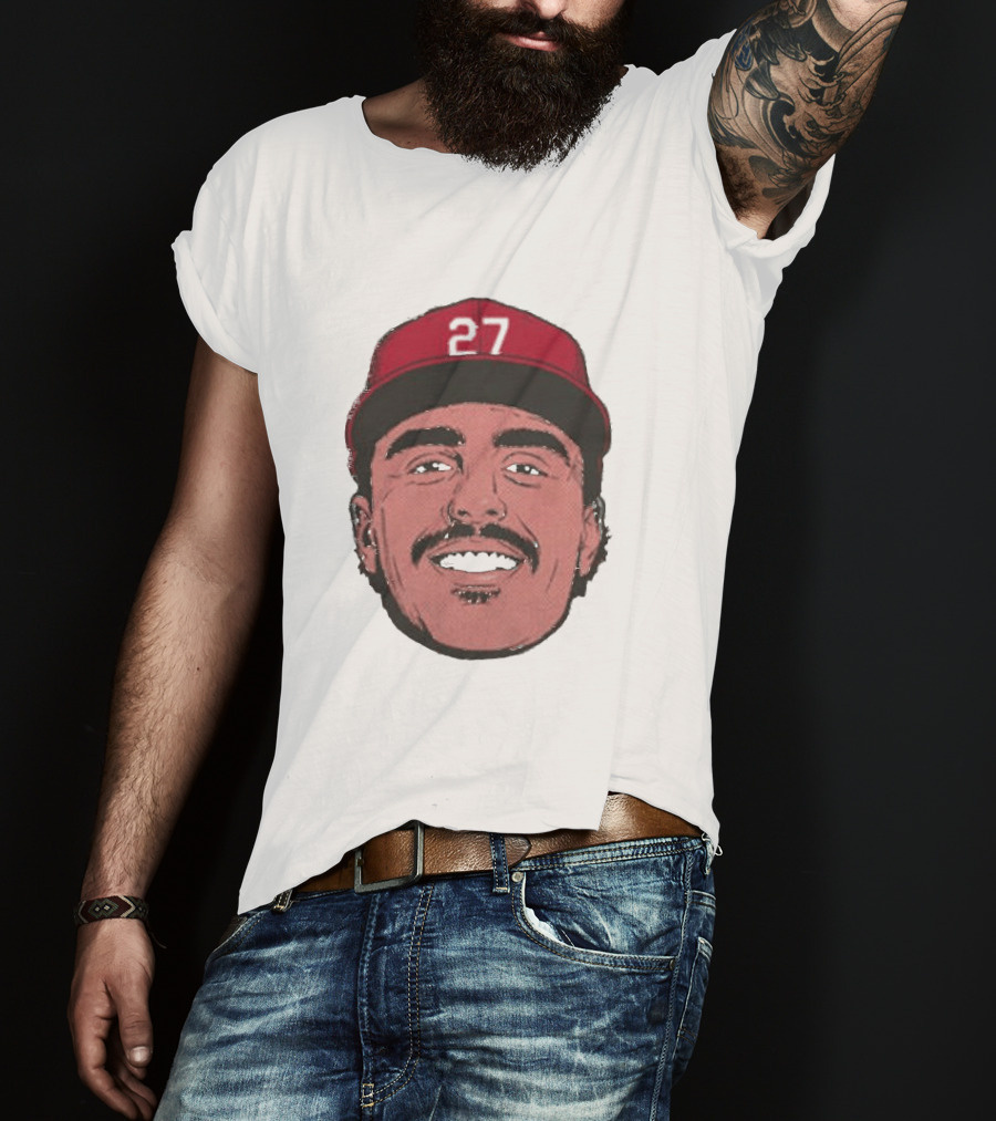 Sal Stewart Cincinnati 27 Big Face Caricature T-Shirt