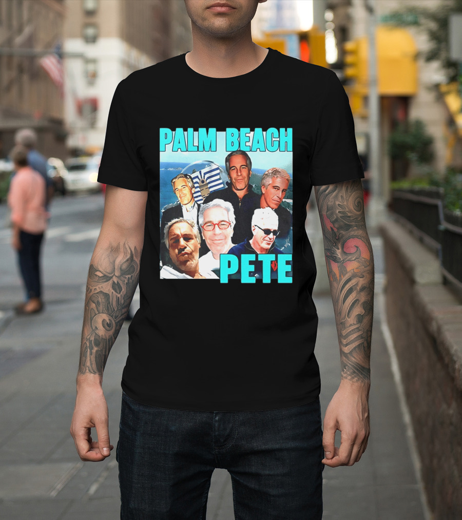 Palm Beach Pete Meme Jeffrey Epstein Faces Collage T-Shirt