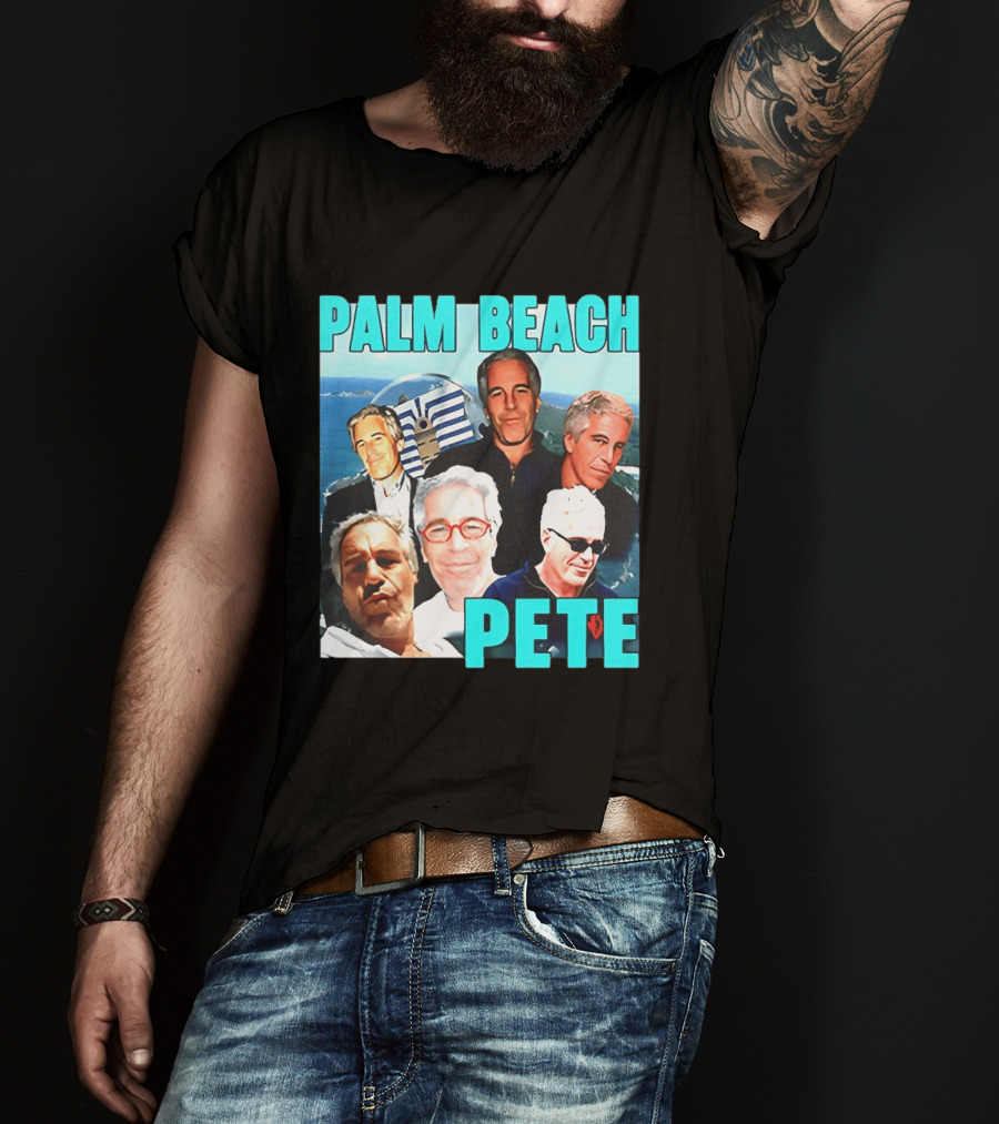 Palm Beach Pete Meme Jeffrey Epstein Faces Collage T-Shirt
