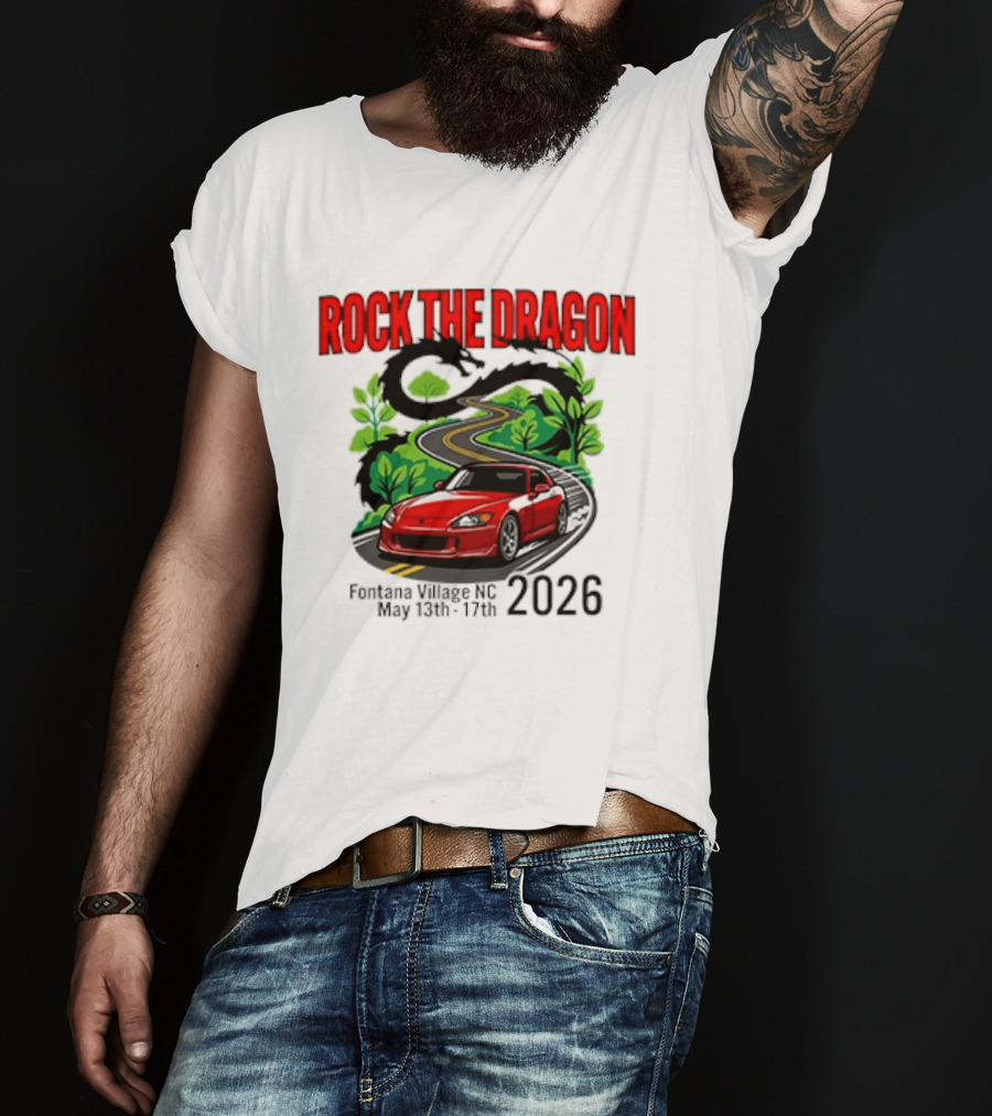 Rock The Dragon Fontana Village NC 2026 Red Car May 15th 17th T-Shirt