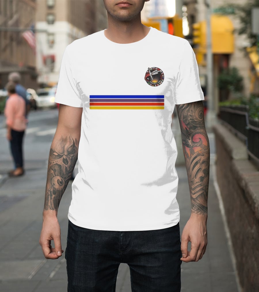 Ryan Gosling Project Hail Mary Mission Patch Rainbow Stripes T-Shirt