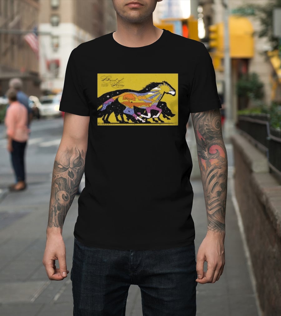 Band Of Horses April 22 2026 Detroit MI Black Horse Psychedelic Landscape T-Shirt