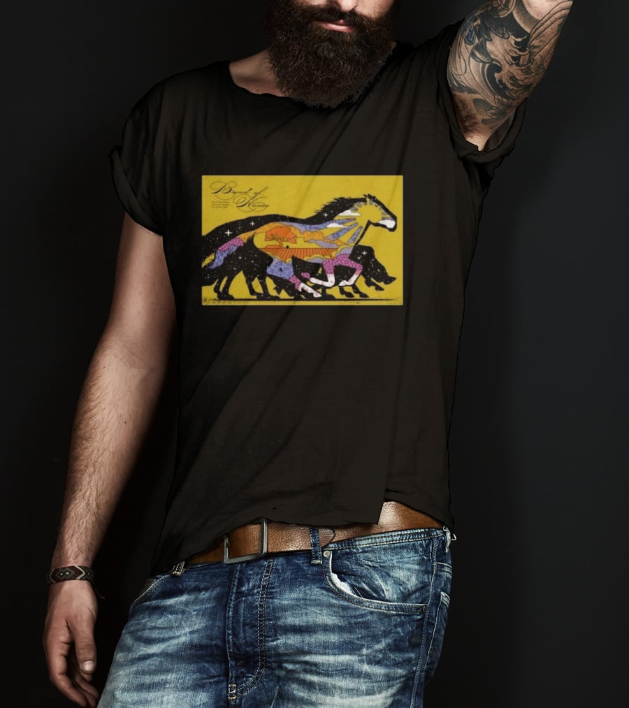 Band Of Horses April 22 2026 Detroit MI Black Horse Psychedelic Landscape T-Shirt