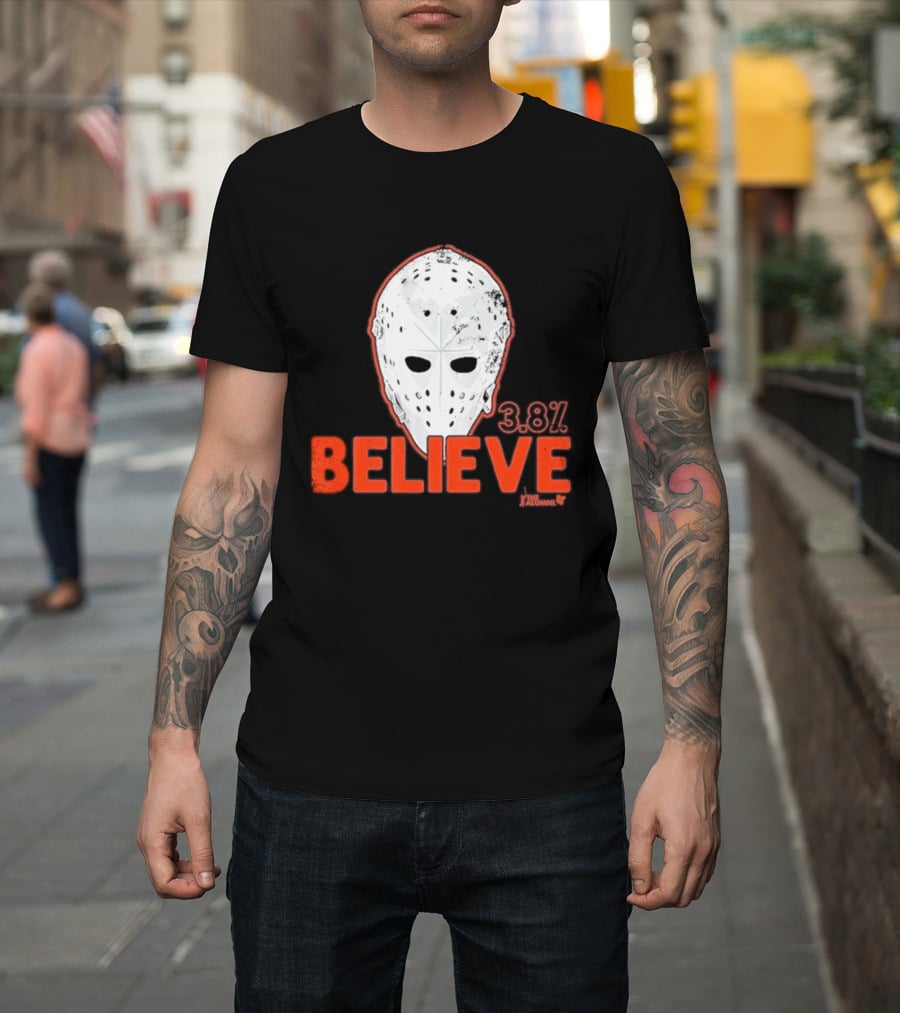 Bernie Parent Believe 33 Mask Philadelphia Hockey Legend T-Shirt