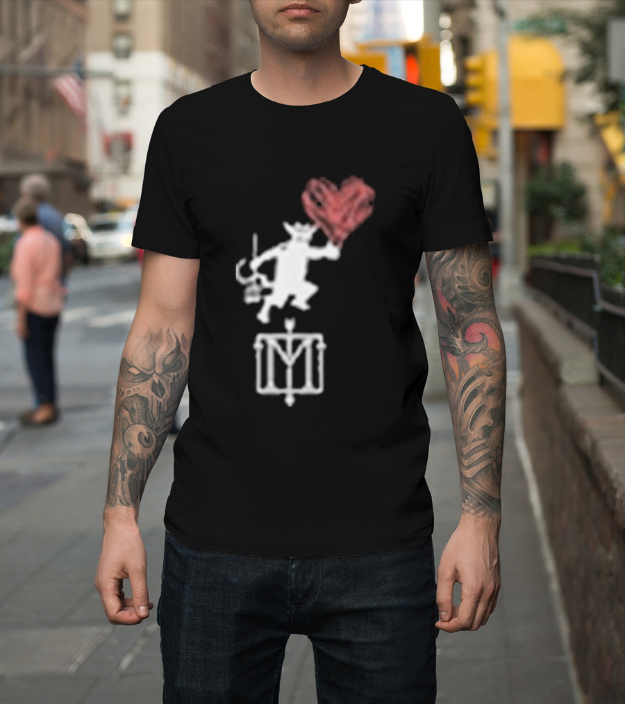 The Menzingers Heart Flame Devil Holding Heart T-Shirt